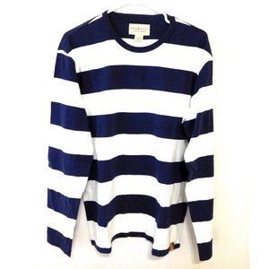 Ralph Lauren Striped Long Sleeve T Shirt Large FADED  Navy Blue Casual